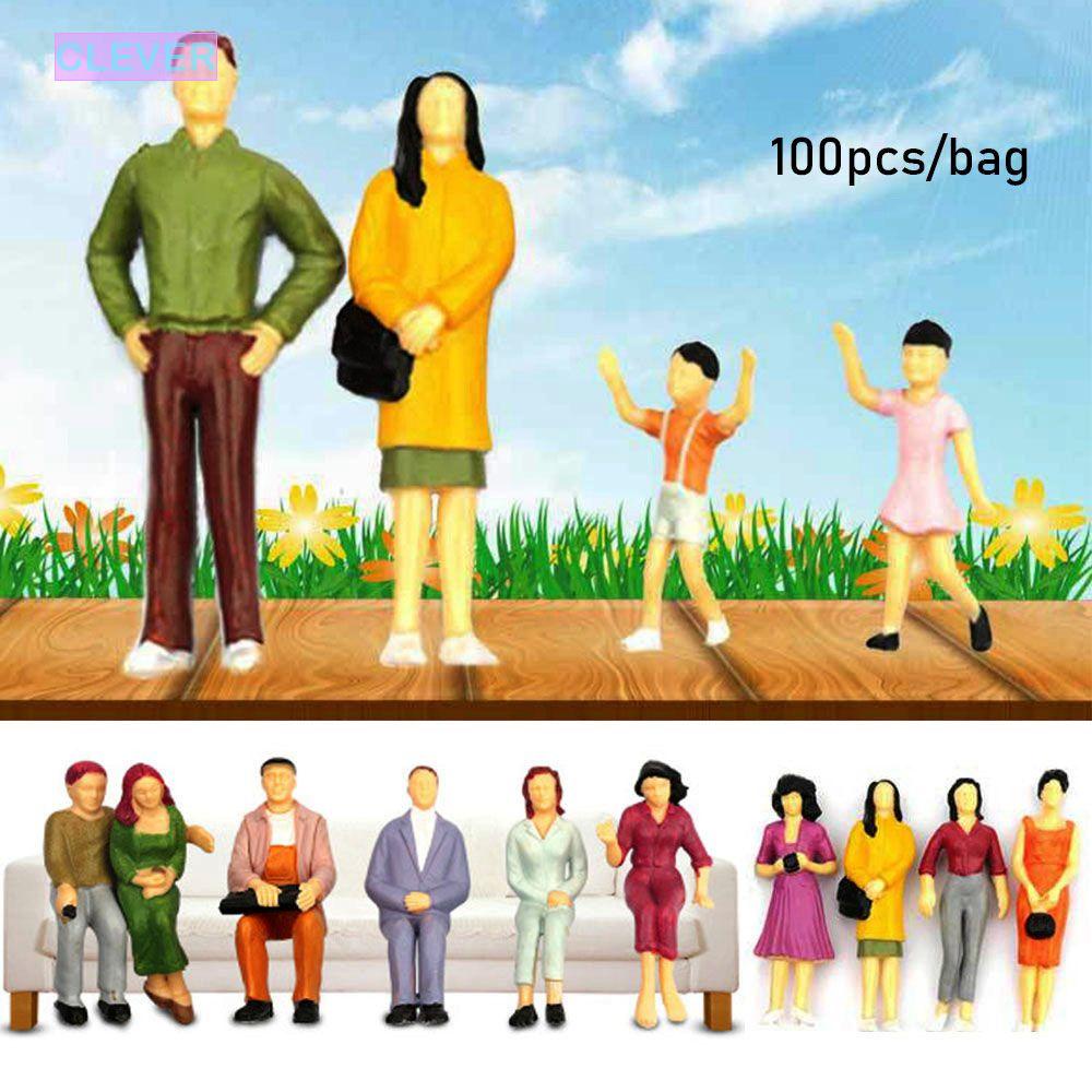 Set 100 Mô Hình Người 1: 100 / 1: 150 / 1: 75 / 1: 50 Dùng Để Trang Trí Nhà Búp Bê