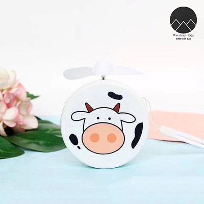 Quạt mini cầm tay tích điện du lịch hình động vật đáng yêu siêu bền Maxshop Độc