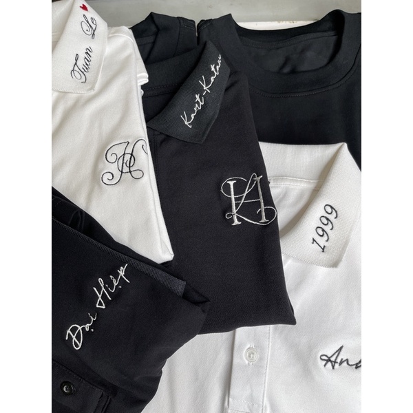 ÁO POLO THÊU TÊN THEO YÊU CẦU , ÁO THÊU TÊN