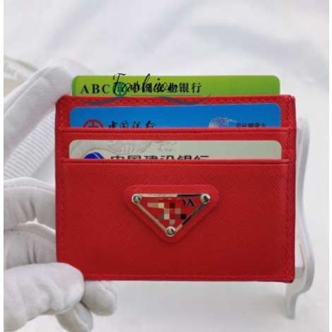 Ví Prada chất liệu da PU 4 ngăn siêu mỏng đựng thẻ thời trang cho nam nữ