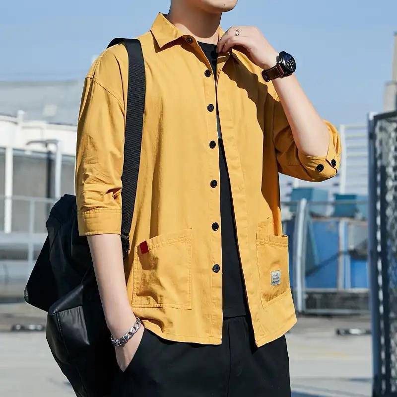 Bộ Quần Áo Nam Áo Sơ Mi Cổ Đức Phối Túi Kết Hợp Quần Jogger Túi Hộp Bo Gấu Năng Động MENFASHION1989 SET NAM 90000120 | BigBuy360 - bigbuy360.vn