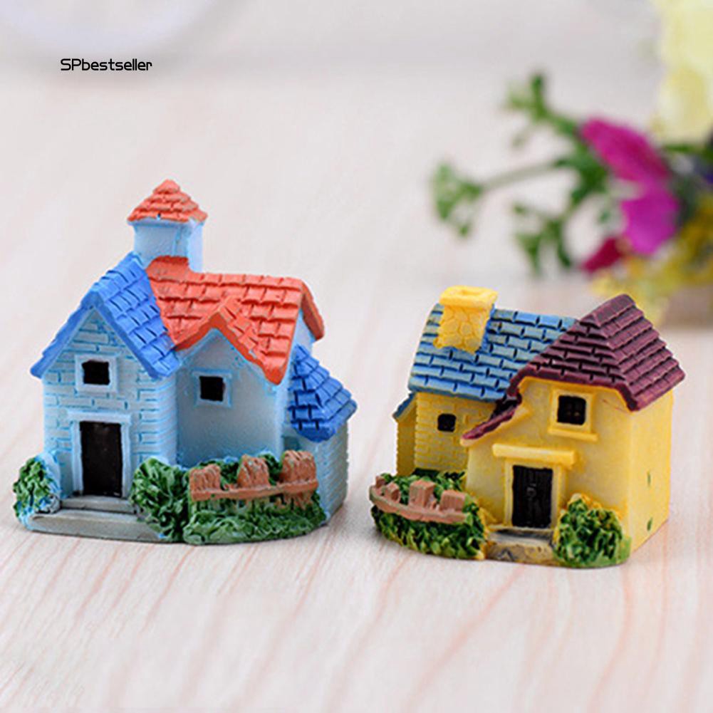 Mô hình ngôi nhà mini bằng nhựa tạo hình ngôi nhà dùng trang trí sân vườn