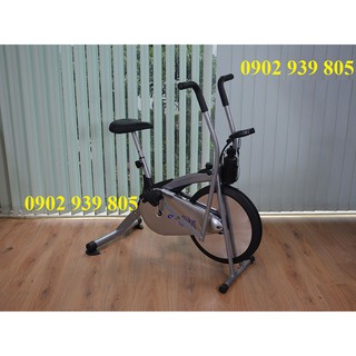 Tốt cho sức khỏe Xe đạp tập thể dục Air Bike (MK98) bánh màu xám có Màn hình LCD hiển thị nhịp tim