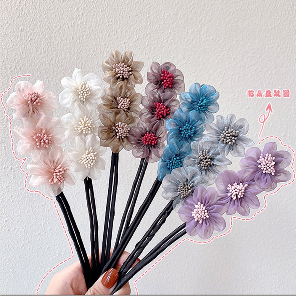 Haimeikang Dụng cụ tạo kiểu tóc đính hoa phong cách Hàn Quốc xinh xắn cho nữ