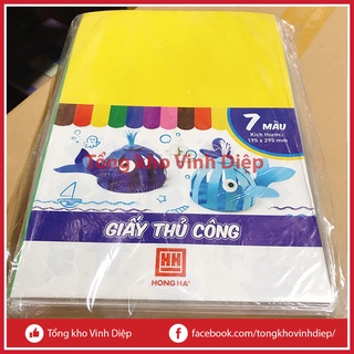 Tập giấy thủ công Hồng Hà 7 màu cắt dán, xé dán