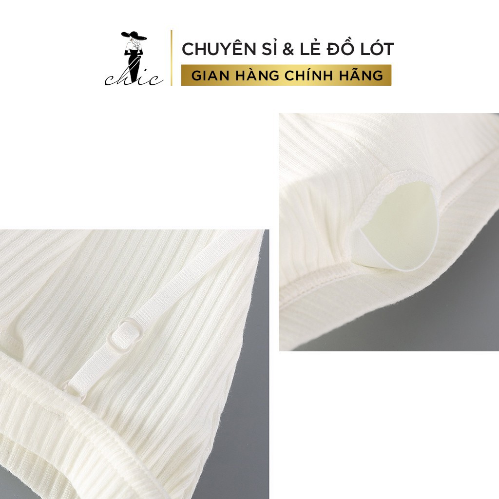 Áo Ngực CBT1BRA07 Áo Bra CHIC Chất Thun Cotton Gân Không Gọng Cài Sau Hot Hit Hàng Chất Bao Đẹp (Freesize 45-65kg)