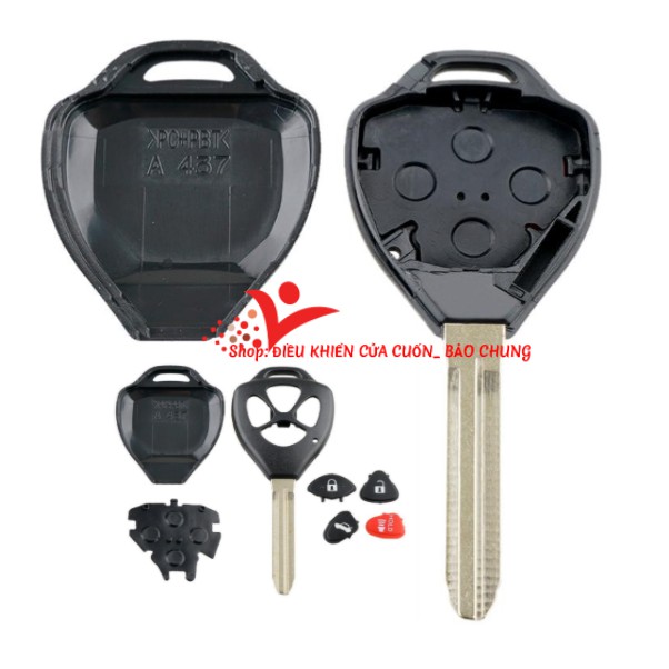 Vỏ chìa khóa xe ô tô toyota vios,yaris,altis,inova,fortuner,camry loại điều khiển chìa thẳng 2 nút,3 nút,4 nút