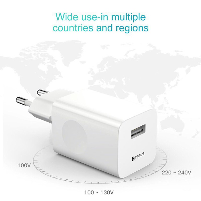 cốc sạc nhanh Baseus chân cắm USB dòng 24W hay củ sạc nhanh cho điện thoại