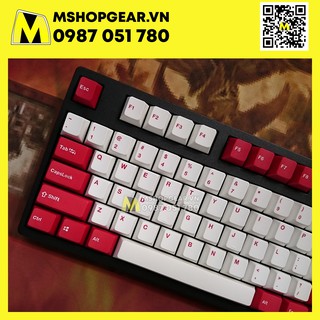 Keycap Red white  thick pbt Oem profile Doubleshot 123 keys