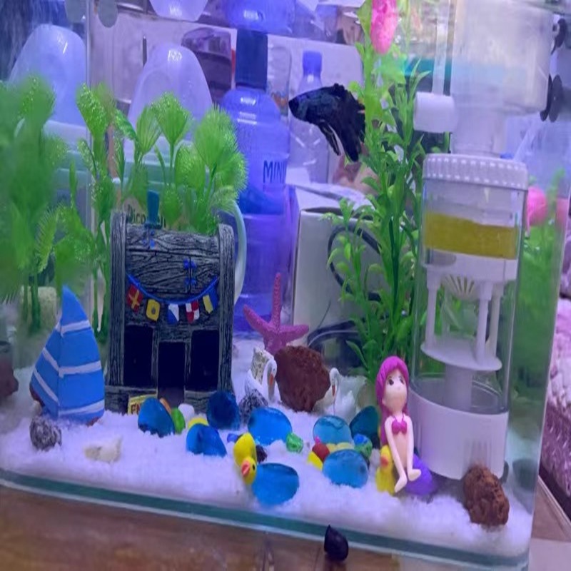 Máy bơm nước sục khí oxy hồ cá có bộ lọc bên trong 4/ 10/ 20W tạo sóng dạng chìm hoạt động yên tĩnh phiên bản nâng cấp