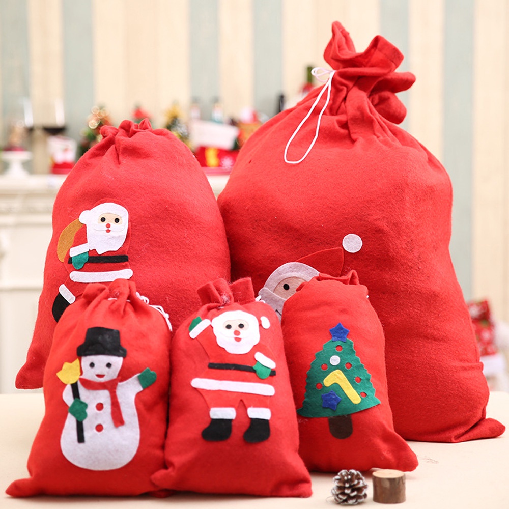 Túi đựng kẹo hình ông già Noel/tuần lộc/người tuyết/ông già Noel sáng tạo trang trí Giáng sinh năm mới