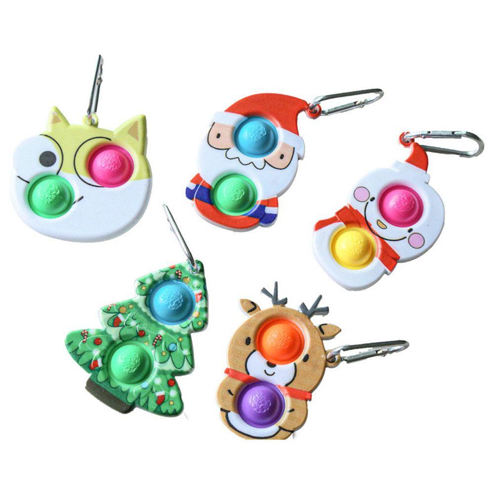 MUVAKO Móc Khóa Bong Bóng Ngón Tay Hình Ông Già Noel Người Tuyết Giáng Sinh