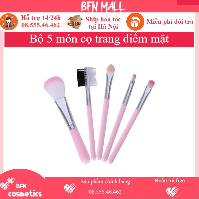 Bộ 5 món cọ trang điểm mặt chuyên nghiệp kích thước tiêu chuẩn ( 5 món )