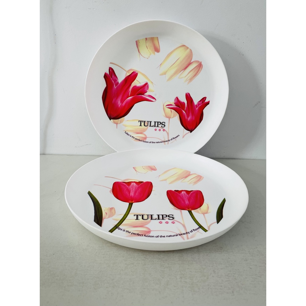 Khay Nhựa Đa Năng Hình Tròn Hoa TULIPS - Nhập Khẩu Chính Hãng Thái Lan