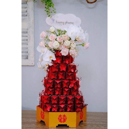 Combo 40 hộp đựng quà, socola, bánh phu thê, dùng trang trí mâm quả