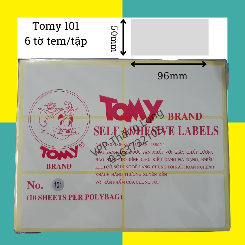 Giấy Tomy, nhãn dán Tomy A5 các cỡ 99 - 124