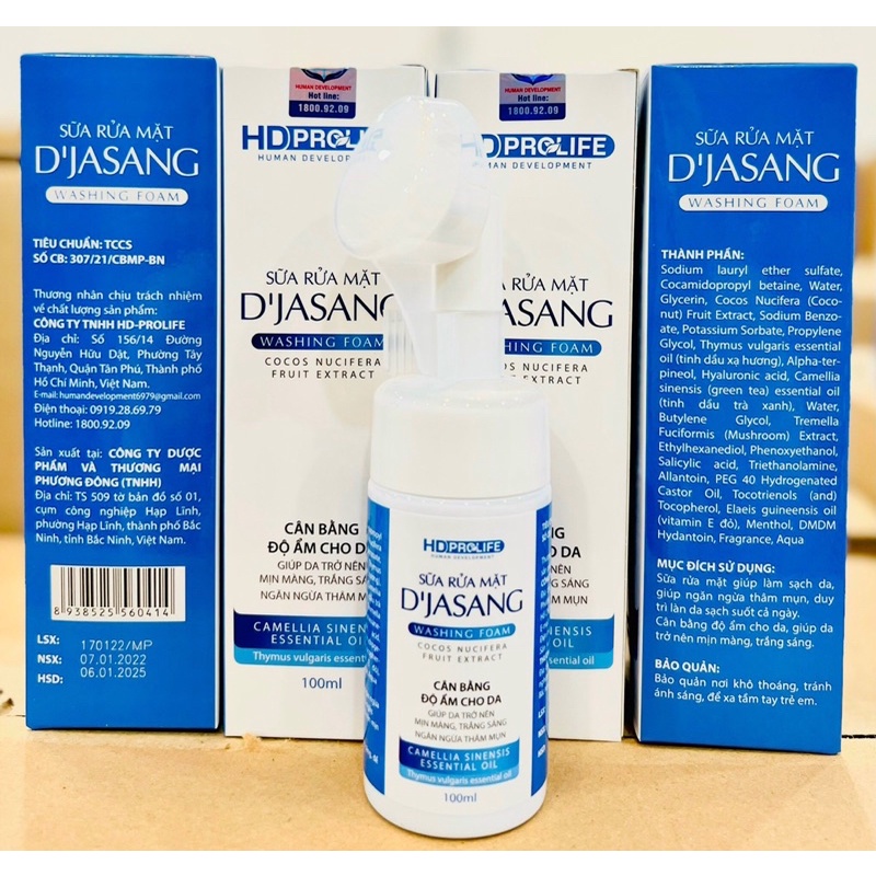 Sữa Rửa Mặt D'JASANG có đầu massage silicon ( chai 100ml )