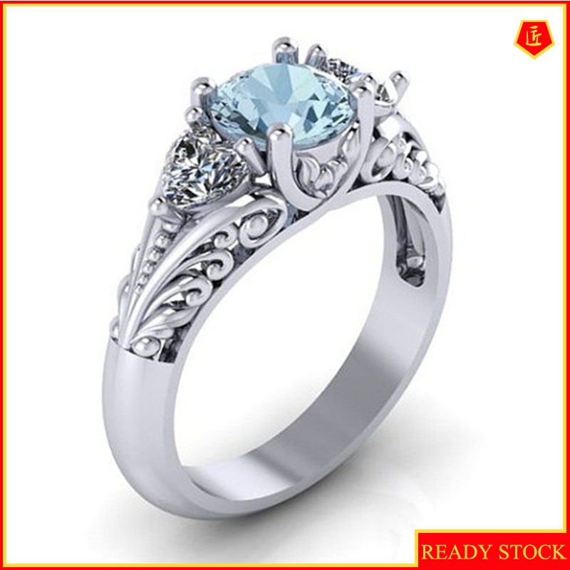 Nhẫn Đính Đá Sapphire Thời Trang Thanh Lịch Cho Nữ