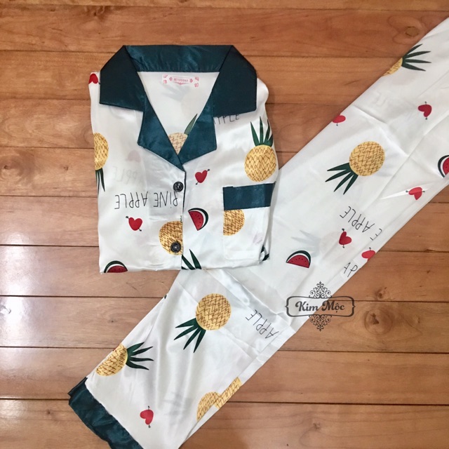Đồ bộ pijama nữ dài tay thu đông chất liệu lụa mềm mịn thấm mồ hôi nhiều hình dễ thương