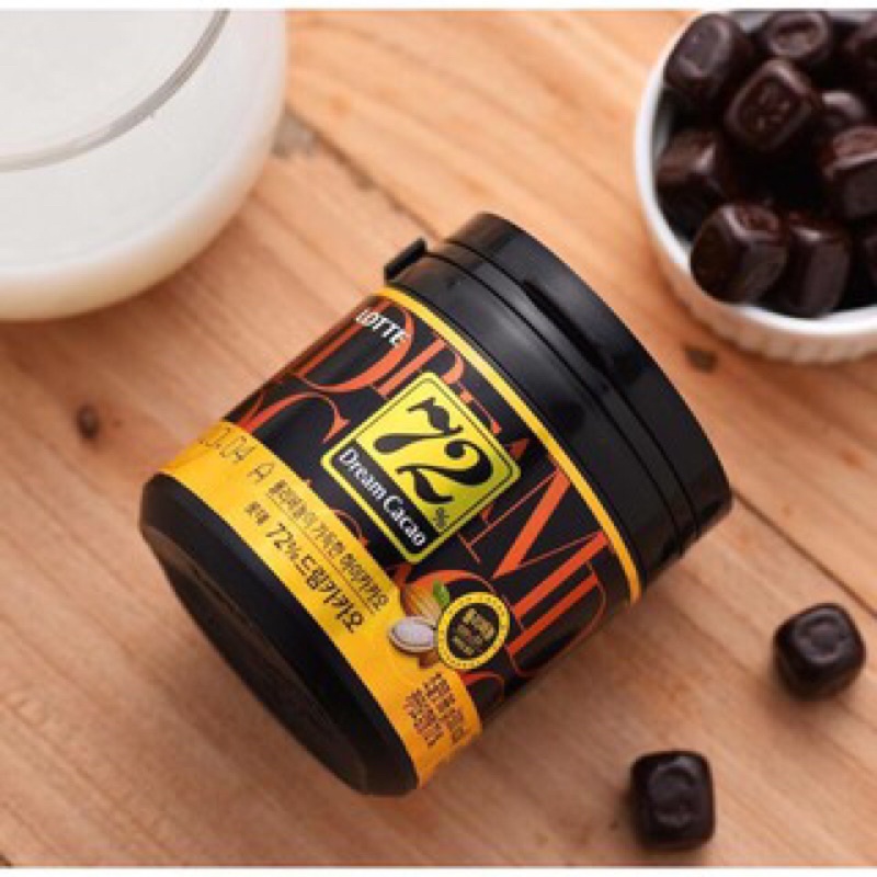 [2 Loại] Sô cô la đắng Lotte Dream Cacao 56% - 72% Chocolate đắng Lotte hủ 86gr - Hàn Quốc