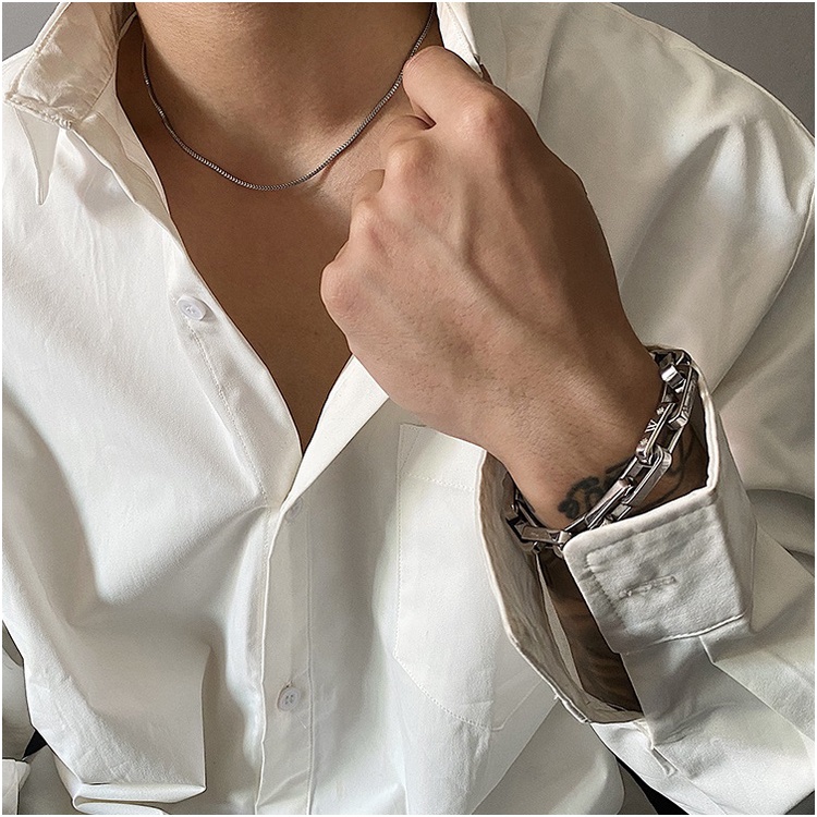 Dây Chuyền Nam Nữ Trơn SAZ Basic Màu Bạc Vòng Cổ Unisex Đơn Giản Đẹp Chất Titan Chống Gỉ  - VC Trơn