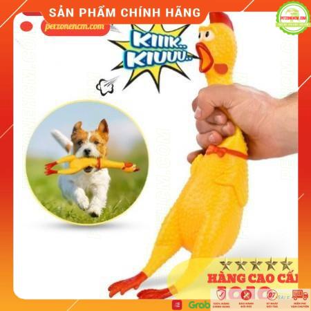 Đồ chơi tương tác chó mèo 🌺 FREESHIP 🌺 đồ chơi Con gà phát âm thanh chút chít có 3 size tương tác với thú cưng