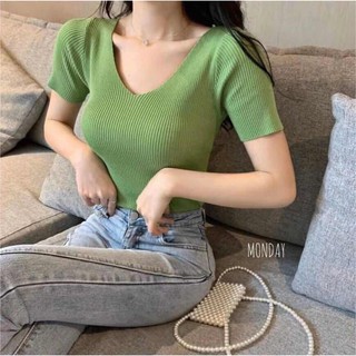 G03. 0318. ÁO LEN CỔ TIM TAY NGẮN