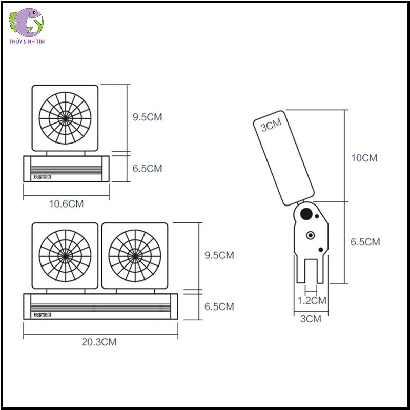 Quạt Làm Mát Nước Bể Cá, Bể Thủy Sinh WATER WORLD