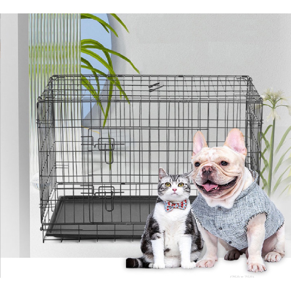 Lồng Chó Mèo Sơn Tĩnh Điện Gấp Gọn 3 Kích Cỡ Nhiều Màu Sắc