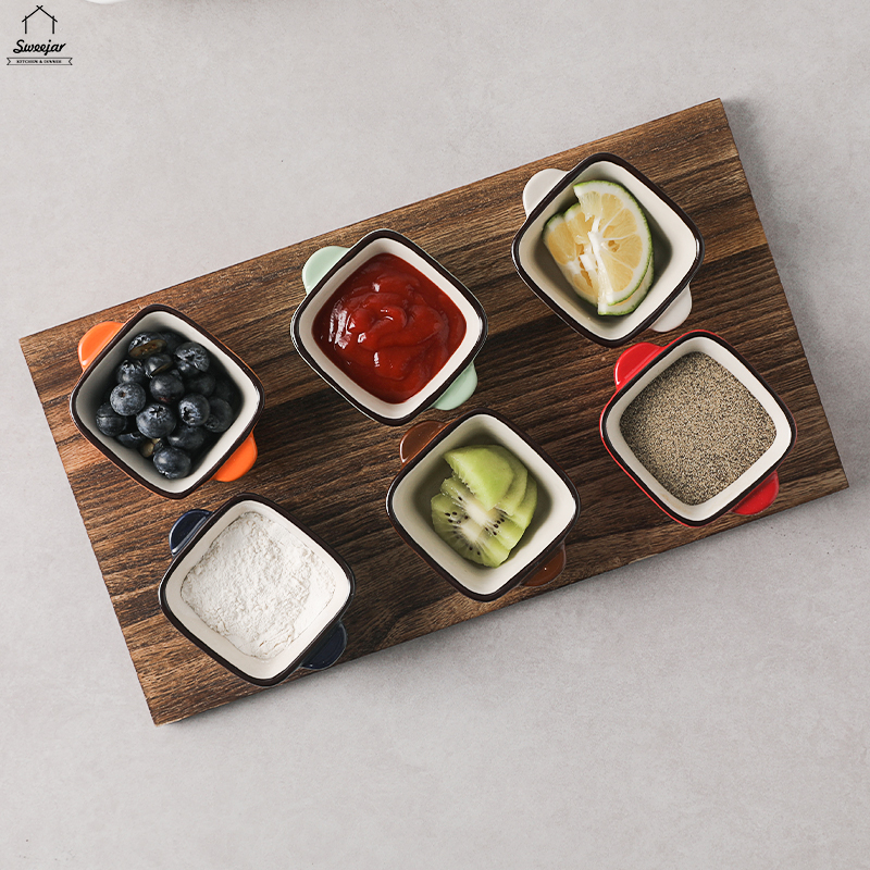 Đĩa đựng nước chấm SWEEJAR bằng gốm có hai tay cầm tiện lợi