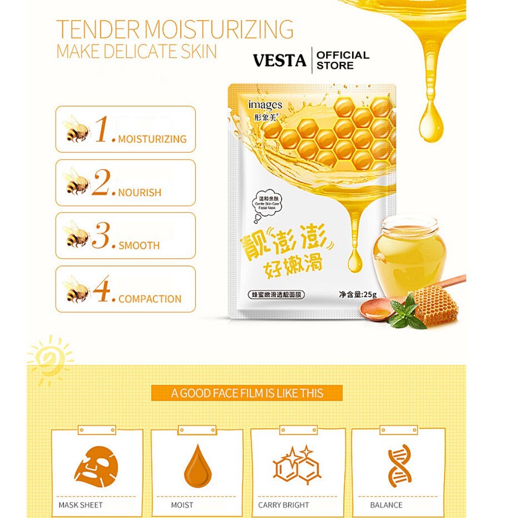Mặt nạ giấy dưỡng da - mask nha đam việt quất mật ong Images cấp ẩm dưỡng trắng | BigBuy360 - bigbuy360.vn