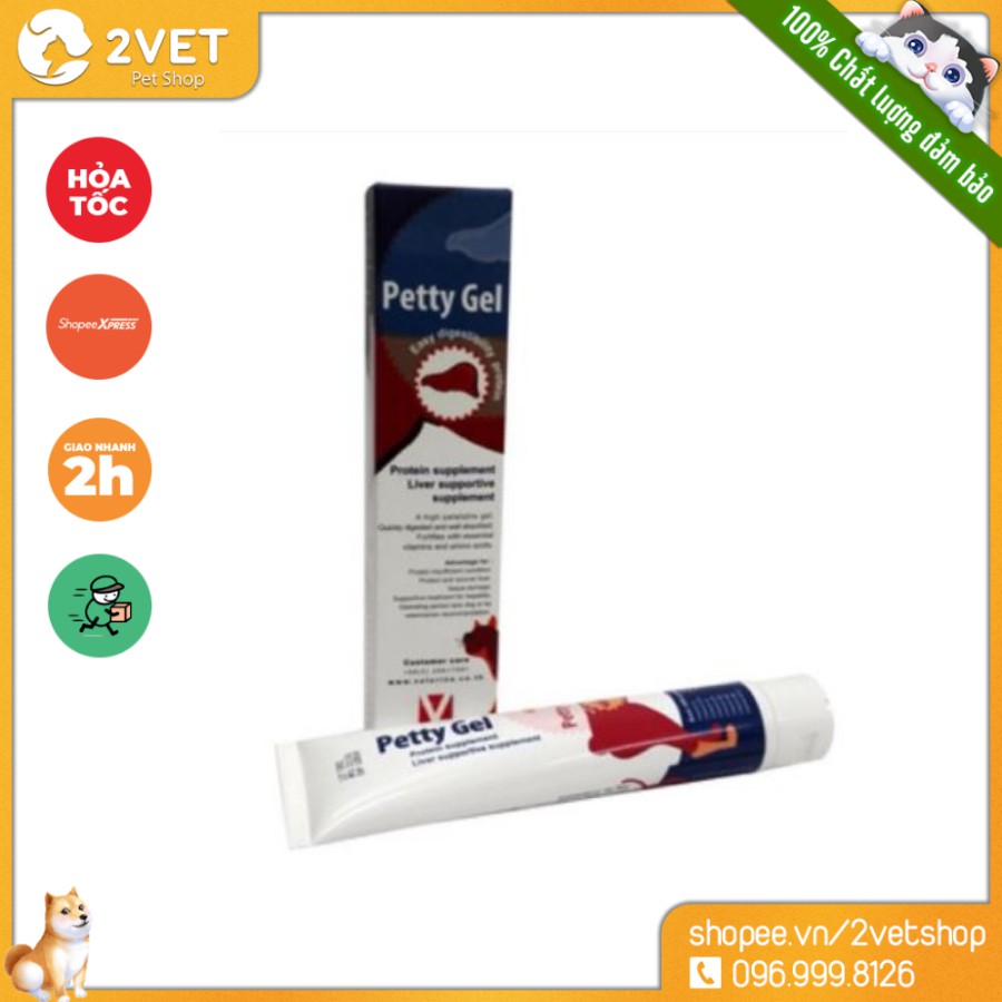 Gel Dinh Dưỡng Bổ Gan Cho Chó Mèo PETTY GEL - Tuýp 85G - Thức Ăn Dinh Dưỡng - Chăm Sóc Vật Nuôi