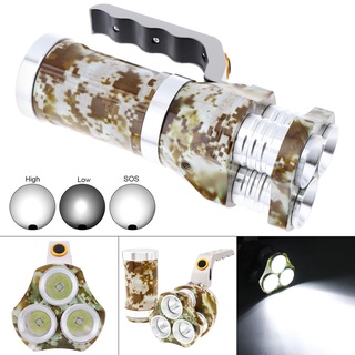 Đèn pin 3 chế độ led 3000lm 3 xml-t6 led với giao diện 3.5mm chống thấm nước