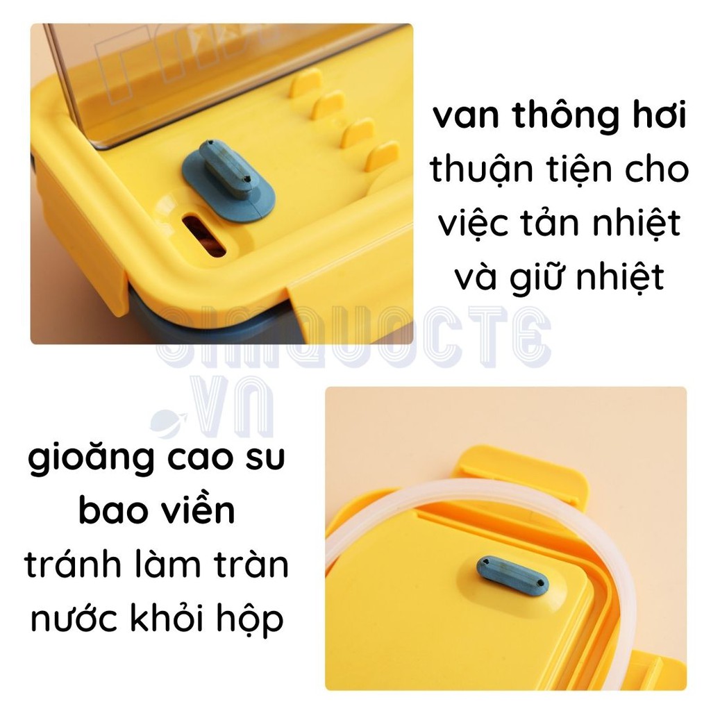 [Nhựa lúa mạch] Hộp cơm giữ nhiệt có van thông hơi không chứa BPA Lunch Box HĐC02