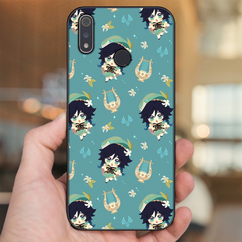 Ốp lưng Realme 3, 3 Pro viền đen in hình Venti Genshin Impact