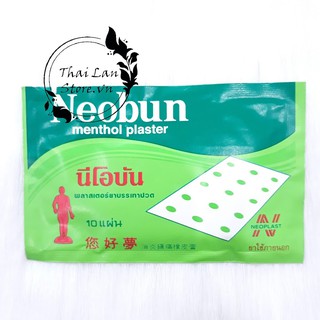 Cao dán giảm đau neobun menthol plaster thái lan 1 gói 10 miếng - ảnh sản phẩm 3