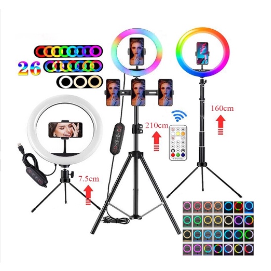 Đèn livestream nhiều màu RGB chụp ảnh makeup quay tiktok