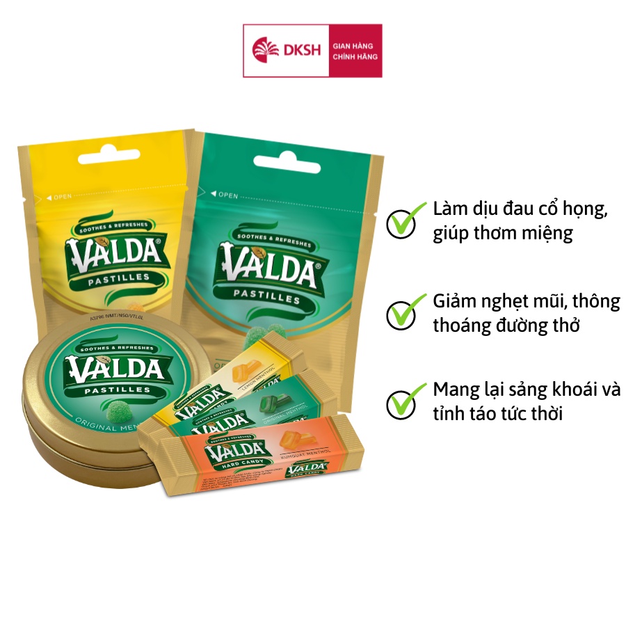 Combo kẹo ngậm Valda 3 loại