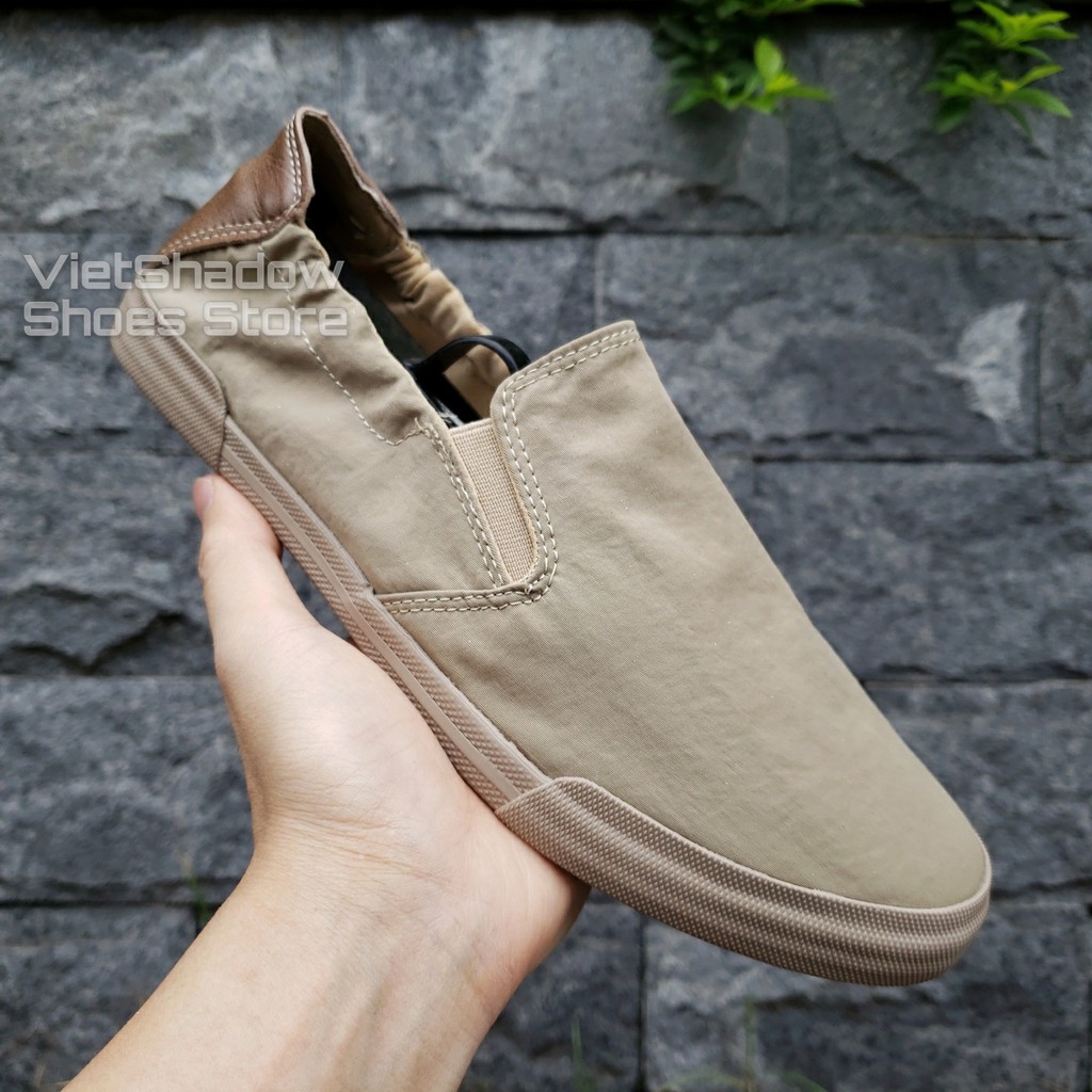 Slip on nam - Giày lười vải nam cao cấp BAODA - Vải polyester chống thấm 3 màu đen, khaki, xanh nhạt - Mã 20043