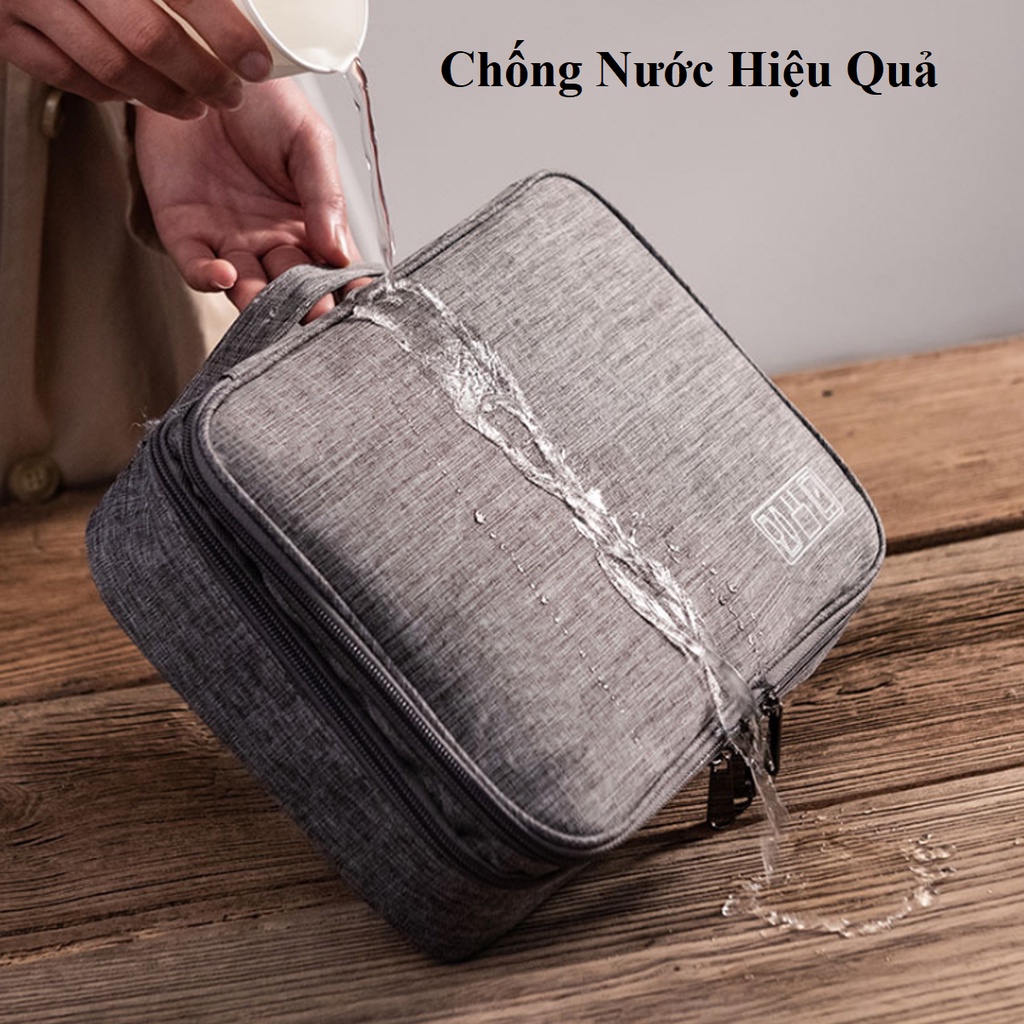 Túi Đựng Phụ Kiện 2 Ngăn Lớn Cải Tiến Nhiều Ngăn Hơn Chống Nước, Chống Sốc – Túi Đựng Phụ Kiện Điện Thoại Hãng Amalife