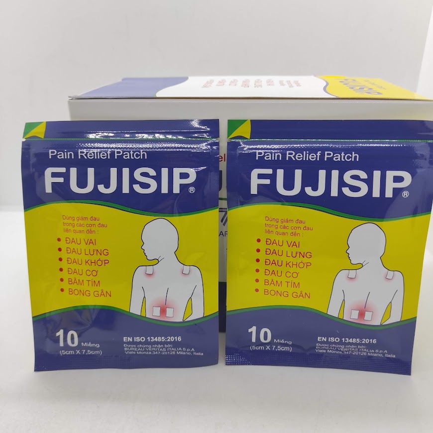 Dán Fujisip nóng giúp giảm nhức cơ, khớp, bong gân gói 10 miếng