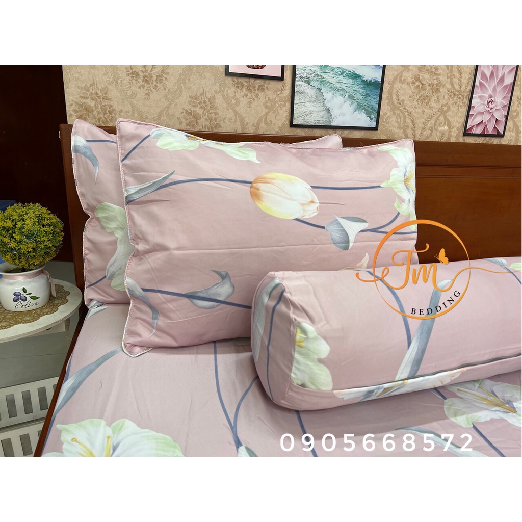 Chăn ga lụa tencel mát mềm mịn họa tiết con hạc siêu xinh | BigBuy360 - bigbuy360.vn