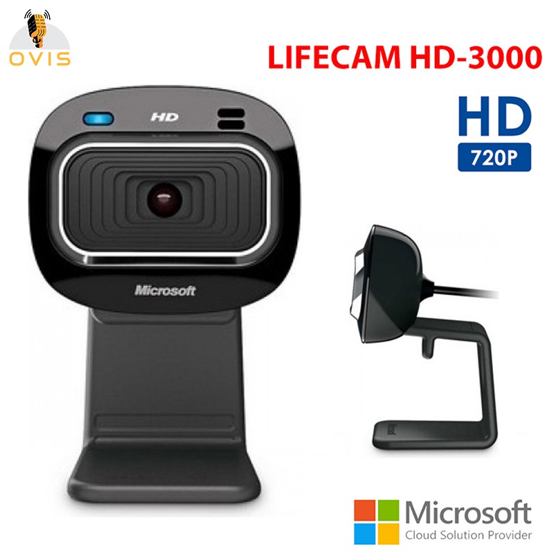 Webcam Máy Tính Microsoft LifeCam HD-3000 Video Trực Tuyến HD720, Giảm Tối Đa Tiếng Ồn