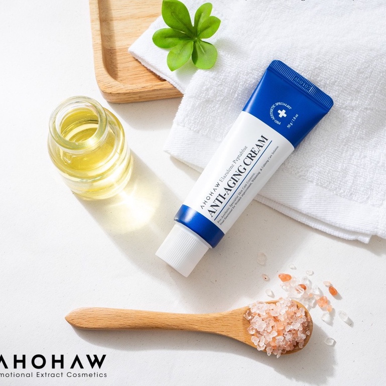 Bộ Đôi Dưỡng Trắng, Chống Lão Hóa Cao Cấp Ahohaw Anti-Aging Cream & Alazulene Peptablue Ampoule