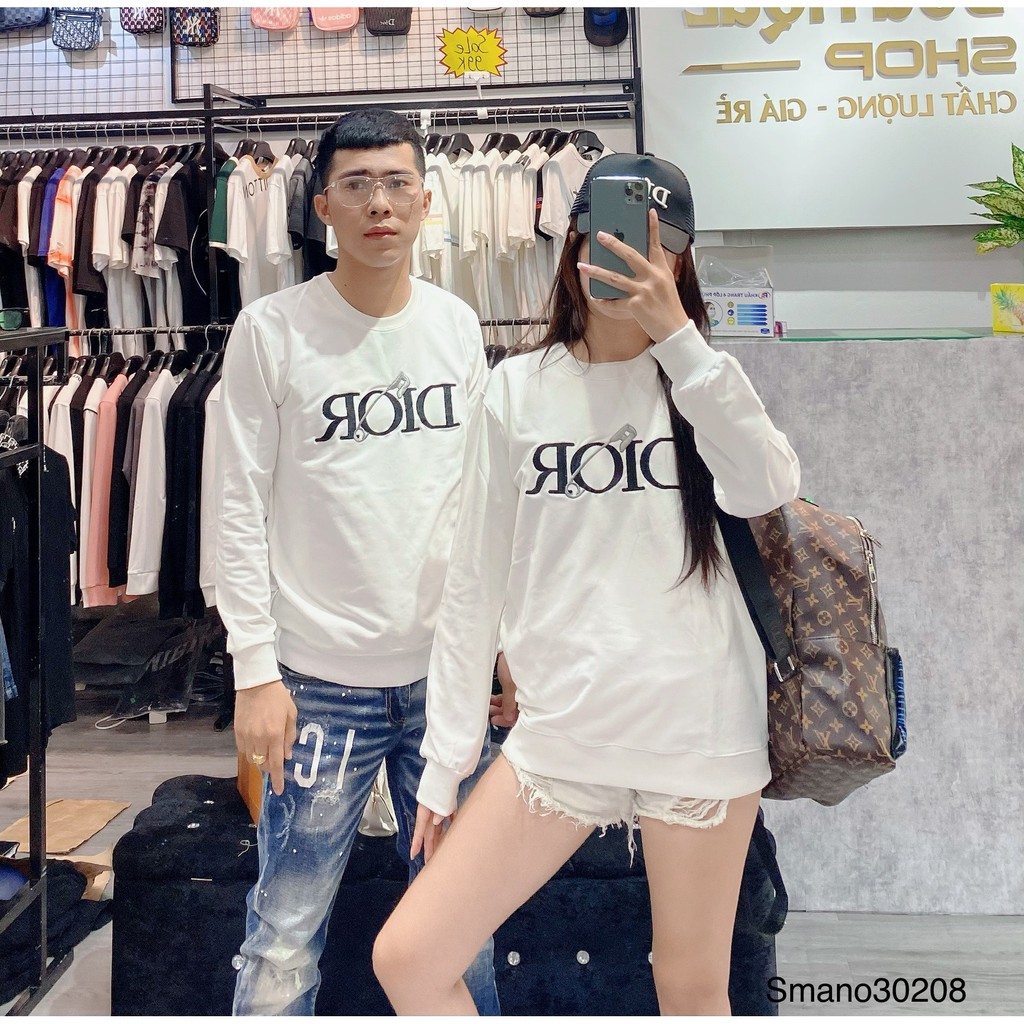 Áo nỉ Dlor chữ thêu,áo thun nam dài tay hot hit dễ mặc phong cách dáng hàn quốc,áo đôi nam nữ_áo nỉ thu đông Dlorr2565