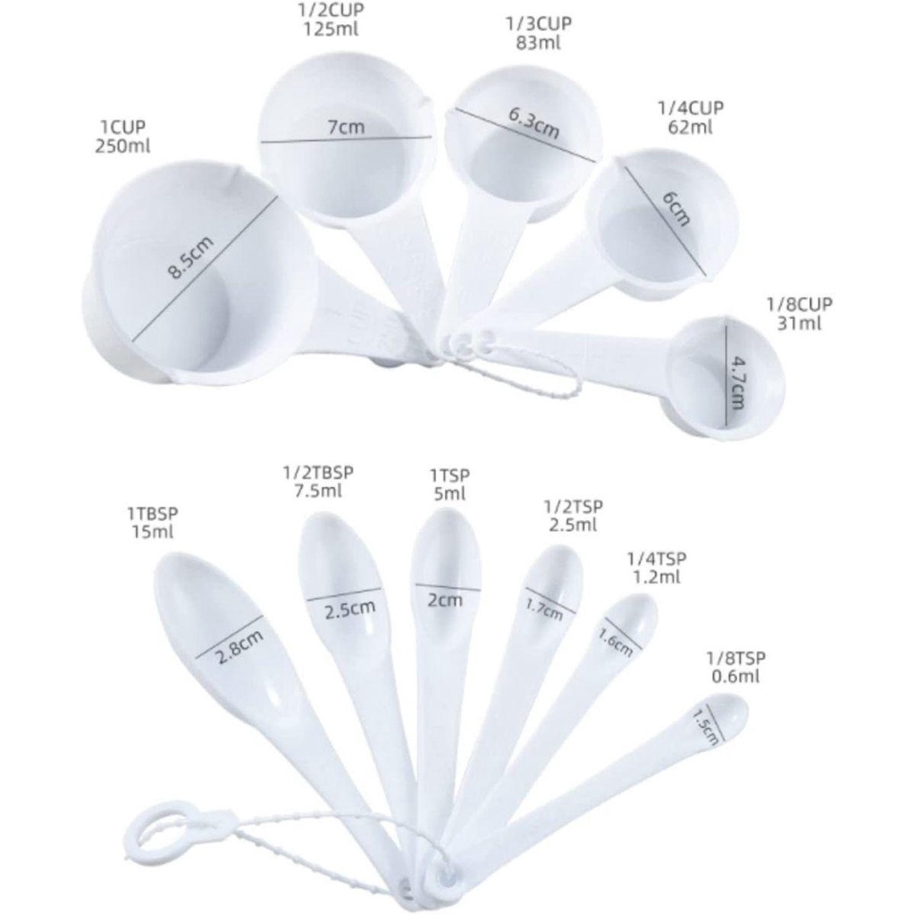 Bộ Muỗng Đo Lường Bằng Nhựa Tiện Dụng Khi Nấu Ăn