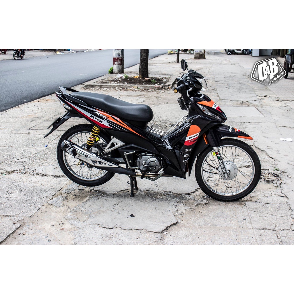 Tem trùm xe Wave RSX FI Black Repsol