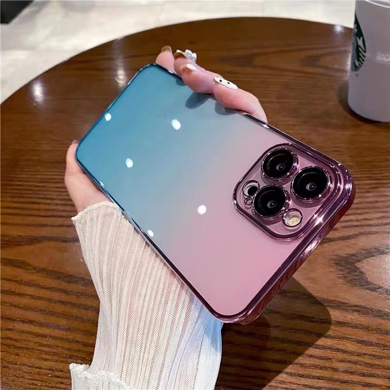 Ốp Điện Thoại iPhone 14 13 Pro max 14 plus Silicon case ốp lưng điện thoại iphone 14 promax PC Cứng Trong Suốt Chống Bụi Màu Gradient Sang Trọng Cho iP 14 Plus 13 12 Pro Max