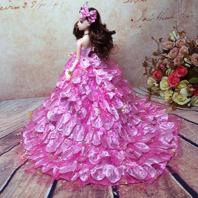 Đầm búp bê 30 cm - hồng