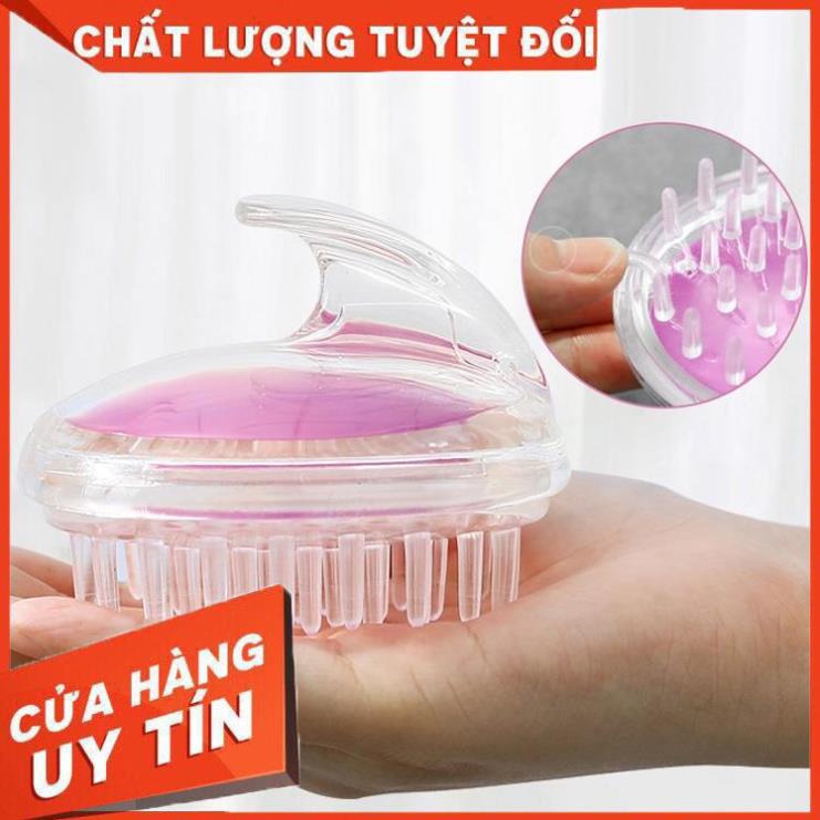 (Video Clip)  Lược gội đầu bằng silicon mát xa da đầu - Bàn chải gội đầu silicon mềm